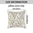 thumbnail image 5 of REGALWOVEN 2 Pcs Classical Embroidery Jacquard Teal Decoration Throw Pillow Cover Pattern Pillow Cases for Outdoor Indoor Yellow Flower 24" x 24", 5 of 6