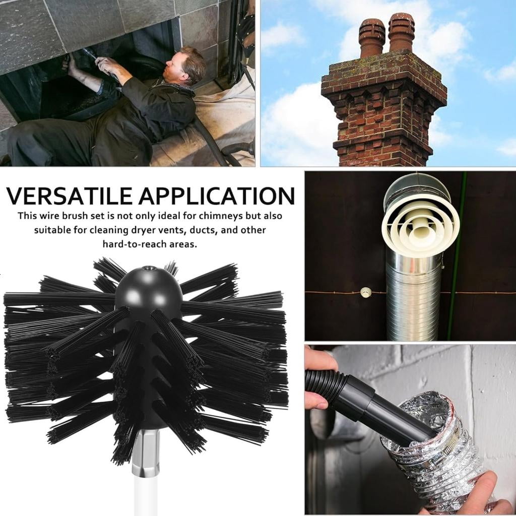 HannLk Bendable Nylon Cleaner Brushes for Flues Vent and Drainpipes Debris Removal
