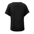 thumbnail image 4 of Women's Buttoned V Neck Short Sleeve T Shirt Work Shirt Women Women Athletic T Shirts Casual T Shirts Women Women S Long Sleeve Shirt T Shirts 2 Sleeve Womens Long Sleeve Spandex T Shirt Long Sleeve, 4 of 4