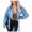 Blue, variant on Vedolay Jackets Women's Jean Jackets Distresse Oversized Stretch Button Up Cropped Denim Jacket,Blue M