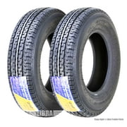 Free Country Premium Trailer Tires ST175/80R13 8 Ply Load Range D Steel Belted Radial w/Scuff Guard, Set 2