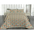 thumbnail image 2 of Ambesonne Ethnic Quilted Coverlet 3 Pcs, Abstract Jumble Surreal Face, Queen Size, Multicolor, 2 of 4