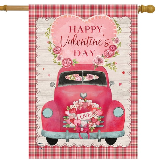 Briarwood Lane Valentines Love Pickup House Flag