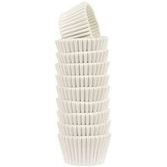 Enjay Cupcake-Pan-Cavity Liner 2 Inch Base Diameter x 1-1/4 Inch High, Grease-Resistant White Paper - Pack of 500