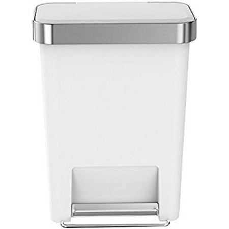 Simplehuman 45 Litre 12 Gallon Rectangular Step Trash Can White This On Opens A Dialog That Displays Additional Images For Product With The Option To Zoom In Or Out
