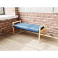 thumbnail image 4 of Pemberly Row Waiting Reception 2 Seat Bench Wood Frame in Blue, 4 of 5