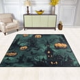 thumbnail image 3 of Non-Slip Area Rug 80x58in Indoor Washable Floor Mats Carpet Printed for Living Room, Bedroom, Home Decor Spooky Pumpkins and Ghostly Castles, 3 of 7