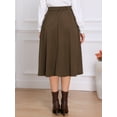 thumbnail image 3 of DARING DIVA Women's High Waist A Line Midi Skirts with Pockets XL Brown, 3 of 6