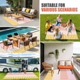 thumbnail image 5 of Outdoor Rug 3x5 ft Stripes Lines Outdoor Large Area Rug Non Slip Rubber Pink Red Yellow Striped Front Door Mat RV Rug Camping Carpet Patio Outdoor Rugs for Backyard Balcony Deck Porch Indoor, 5 of 9