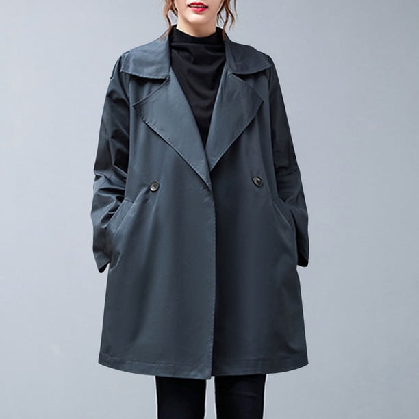 Chaqueta y abrigo informal de manga larga con capucha para mujer, cárdigan de lana con cremallera y solapa de color liso, chaqueta de manga larga, abrigo para mujer