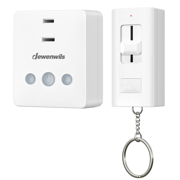 DEWENWILS Dimmer Light Slide Switch Remote Control Plug 100 FT Stepless Dimming Switch for Dimmable LED/Tungsten Bulbs