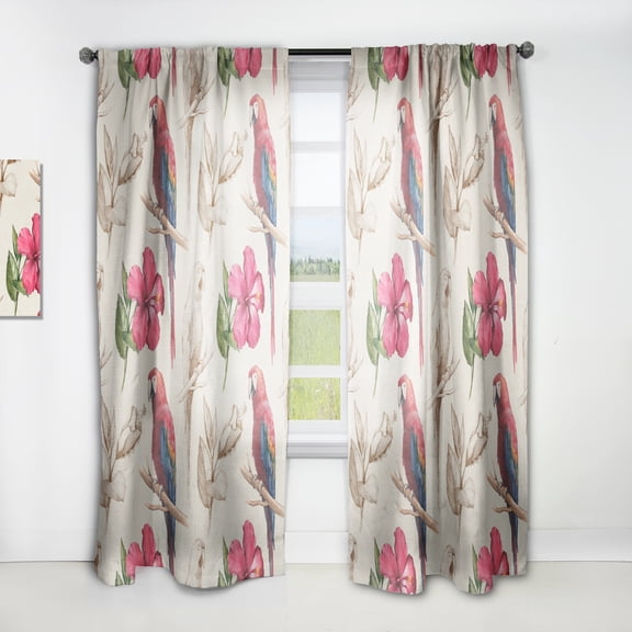 Designart 'Blossom Pink XXXVII' Floral Curtain Panel