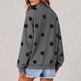 thumbnail image 6 of UDAUDU Womens Mock Neck Sweatshirt Polka Dot Oversized Pullover Top Fall Outfits Casual Loose Pullover Tops L, 6 of 6