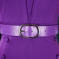 thumbnail image 6 of AURA Plus Size A Line Midi Dress Solid Color Round Neck Three Quarter Sleeve With Belt S XXXL, 6 of 7