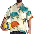 thumbnail image 4 of Turtle Seamless Men's Short Sleeve Hawaiian Shirt, Poplin Casual Printed Button Down, Summer Beach Unisex Shirts, 4 of 6