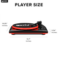 thumbnail image 3 of Gemini Sound TT-900BR Bluetooth Belt Drive Turntable with Dual Stereo Speakers, Black Red, 3 of 9