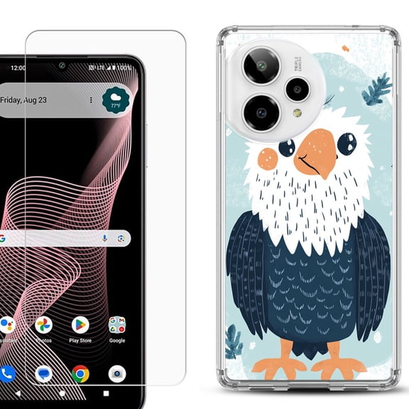 Phone Case for ATT Verge 2 5G, with Screen Protector, by OneToughShield - Eagle Smile