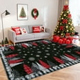 thumbnail image 2 of Haperlare 8'x10' Christmas Rug Snowflake Christmas Tree Floor Carpet, Washable Holiday Decorative Rug Non Slip Low Pile Indoor Mat for Living Room Bedroom Dining Room, Black, 2 of 8