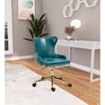 thumbnail image 2 of Meridian Furniture Chaise de Bureau Pivotante Réglable en Cuir Végétalien Bleu, 2 of 7