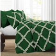 thumbnail image 3 of D.N.G. BEDDINGS 3 Piece Luxury Two Tone Diamond Ruffle Pattern Comforter Set Premium Super Soft, All Season 800 Thread Count, 100% Egyptian Cotton, Oversized Super King Size Green-Light Sage Color, 3 of 4
