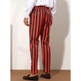 thumbnail image 3 of Unique Bargains Men's Striped Dress Pants Big & Tall Flat Front Business Trousers 40 Red Black, 3 of 6