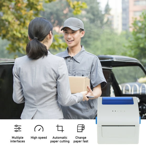 Meterk Direct Thermal Label Printer Desktop High-Speed Adjustable 1-4in Thermal Shipping Label Address Postage Printer Multi-System Compatible