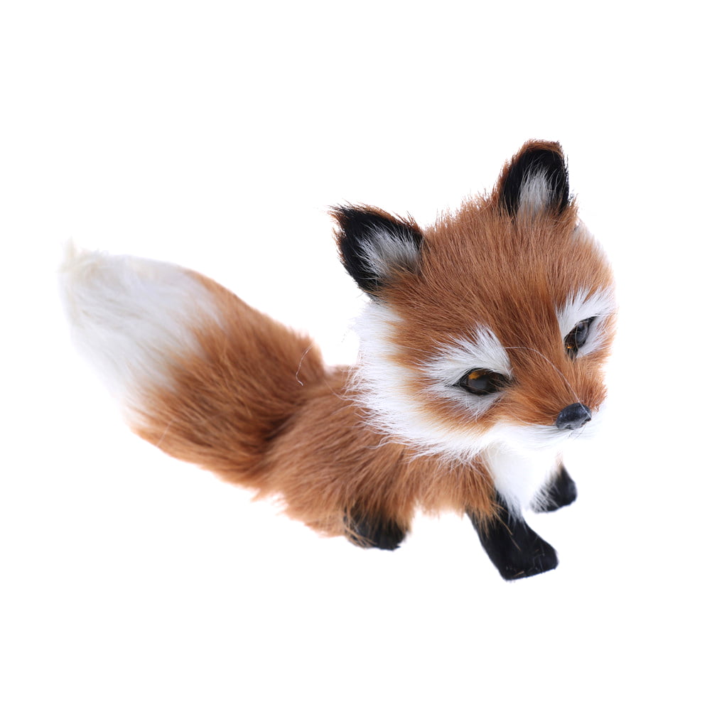 Cute Simulation Fox Plush Toy Imitations Furs Yellow Fox Doll Gift homeBetterBIN 