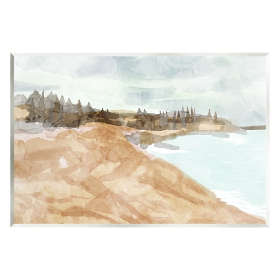 Stupell Abstract Sandy Beach Coastal Landscape Landscape Painting Wall Plaque Unframed Art Print Wall Art