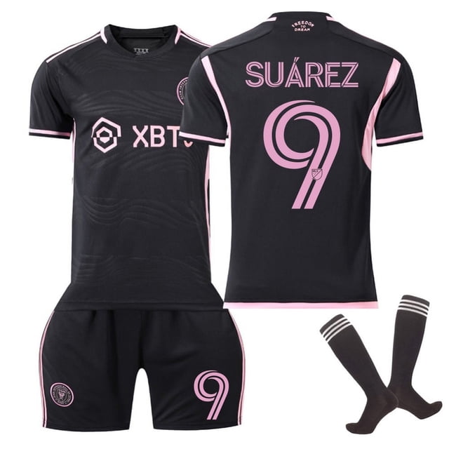 Camiseta n.º 10 de la Major League Soccer, uniforme de local y visitante, traje negro y rosa con calcetines