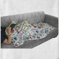 thumbnail image 6 of Indie Soft Flannel Fleece Throw Blanket, Urban Hipster Accessories Pattern Colorful Doodle Clothes Shoes Computers Bicycles, Cozy Plush for Indoor and Outdoor Use, 60" x 80", Multicolor, by Ambesonne, 6 of 6