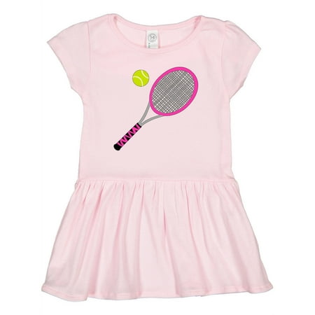 

Inktastic Pink Tennis Racket and Ball Gift Toddler Girl Dress