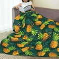 thumbnail image 6 of Salouo Pineapples with Palm Leaves Print Bed Blankets,Flannel Blanket Comfortable Air Conditioning Blanket Lightweight Blanket for Sofa Bed Travel & Couch -50"x40", 6 of 8