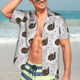 thumbnail image 5 of KLL Men's Hawaiian Shirt Short Sleeve Button Down Beach Shirts-Cute Swan, 5 of 5