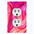 thumbnail image 1 of Metal Light Switch Plate Cover Liquid Candy Pink Red Swirl CDY001, 1 of 13