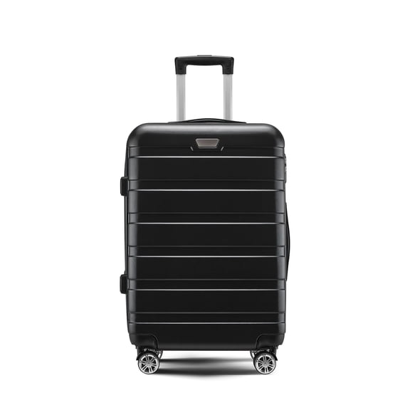 20-Inch Hardside Expandable Carry-On Luggage with Spinner Wheels, Lightweight ABS PC Travel Suitcase, TSA Lock, Black