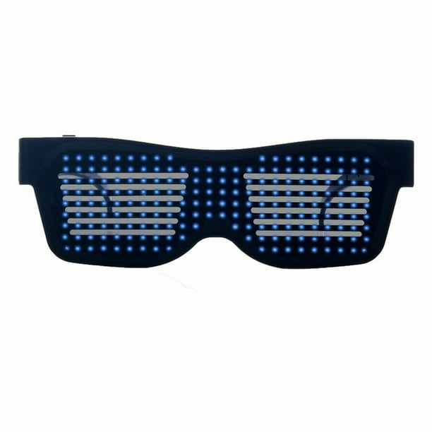 Minnieouse Las gafas LED inalámbricas verdaderas luminosas se iluminan con el control de la aplicación que brilla intensamente Carnival Club Lentes azul Minnieouse JJ25635-03B