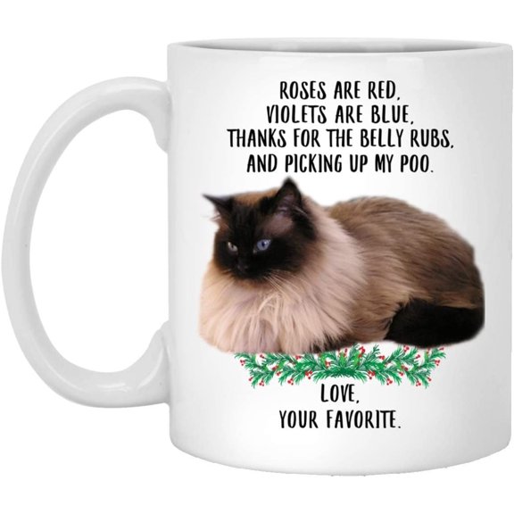 Funny Saying Gifts For Pet Lovers Ragdoll Cat Chocolate Roses Are Red Violets Are Blue Cat Mug White 11oz Christmas 2022 Gifts