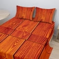 thumbnail image 2 of Ambesonne Rustic Fitted & Top Sheet Set with Shams, Wood Timber Floor Orange, Marigold Paprika Amber, 2 of 8