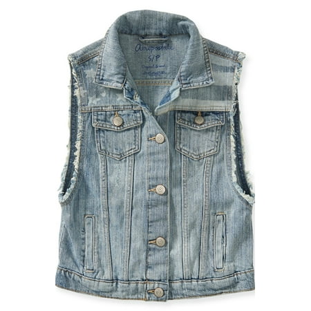 Aeropostale Womens Americana Denim Vest