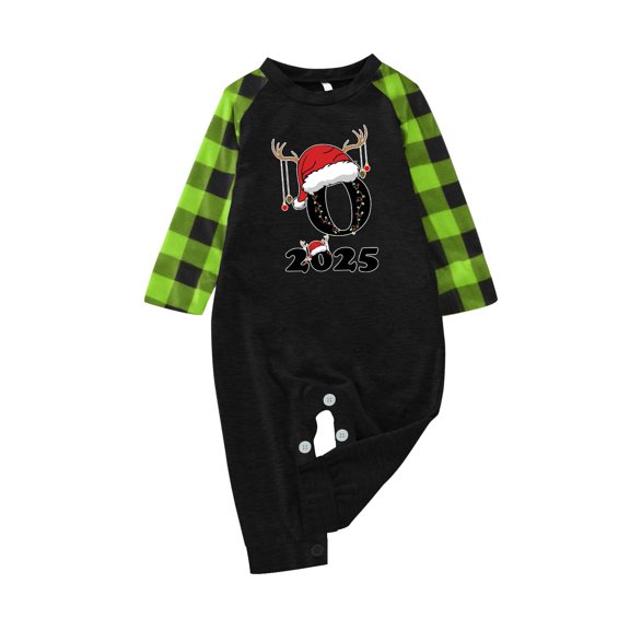 Gkeoshab Pajamas for Women Set Matching Family Pajamas Sets Christmas PJ's 26 Letter Print Top and Plaid Bottom Sleepwear Jammies with Pockets