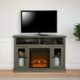 thumbnail image 2 of Ameriwood Home Leesburg Electric Fireplace TV Console for Flat Screen TVs up to a 50", Medium Brown, 2 of 13