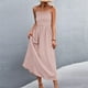 thumbnail image 2 of Vestido largo informal liso con botones y tirantes de verano para mujer Fridja  hj2106, 2 of 8