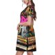 thumbnail image 2 of Balery Graffiti Lamp Urban Scene Vestidos sueltos de manga corta para mujer, vestidos de verano 2025, vestidos casuales de corte A con vuelo., 2 of 6