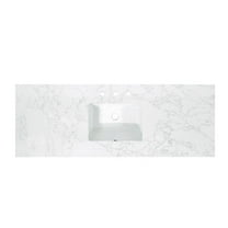 Ceres 61" Engineered Stone Vanity Top in Grain White with Single White Sink