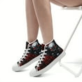 thumbnail image 4 of Coolcustomize Women's Gothic Skull Print High-Top Sneakers - Stylish Black & Red Fabric Upper, Lace-Up Casual Boots for Streetwear and Everyday Wear, Ladies' Edgy Casual Shoes, 4 of 10