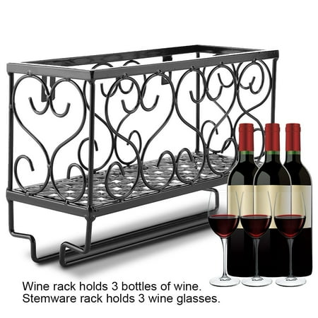 - WALFRONT Wall Mount Metal Wine Rack Bottle Champagne Glass Holder Storage Bar Accessory with Shelf,Wall Mount Wine Rack, Glass Holder
