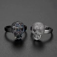 thumbnail image 2 of Punk Colorful CZ Skeleton Devil Ring Black White Bling Zircon Skull Face Iced Rings For Men Fashio Biker Hip Hop Jewelry, 2 of 4