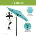 thumbnail image 4 of Mainstays Outdoor 7.5' Aqua Round Market Patio Umbrella, Push-up, 3-Angle Tilt, 4 of 6