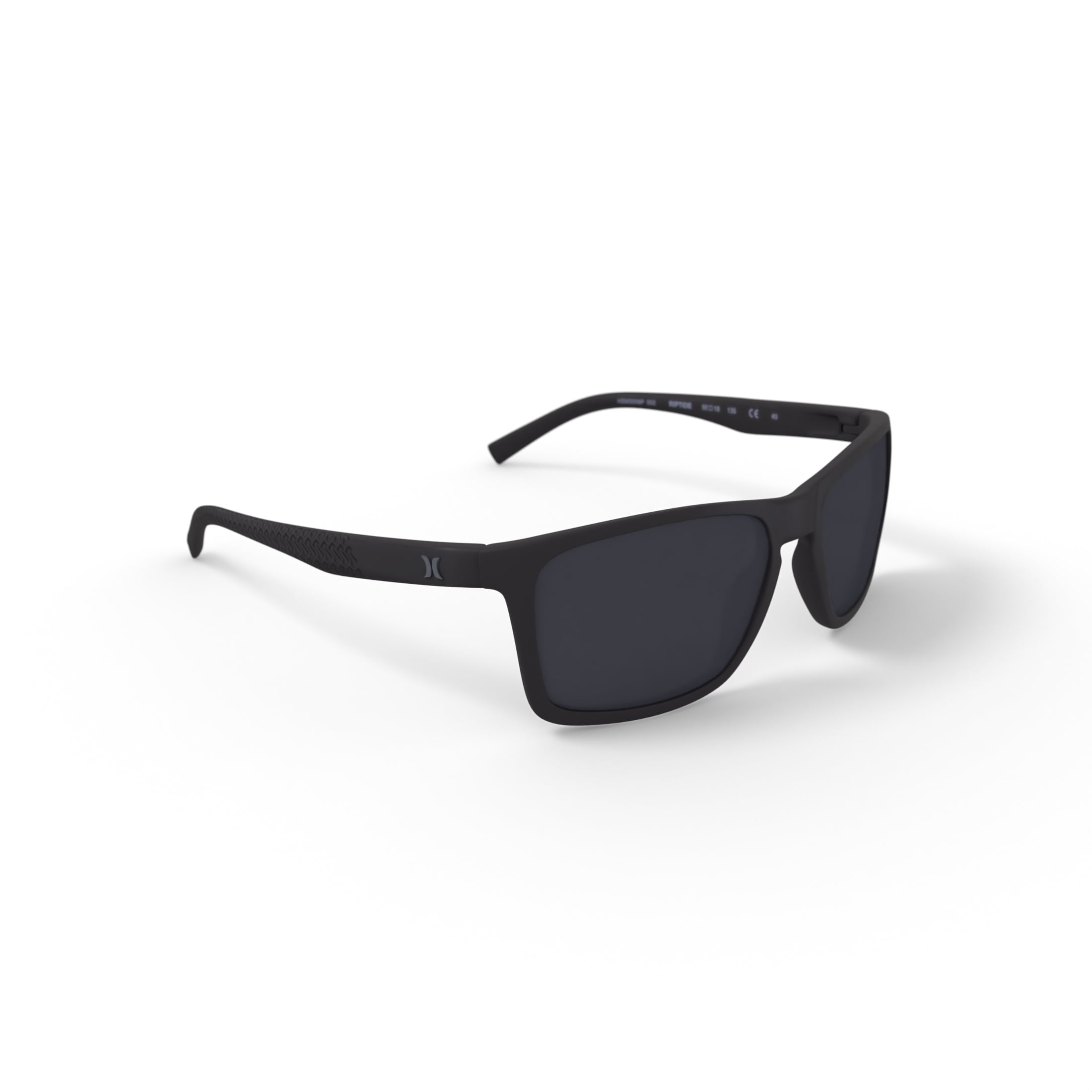 Hurley Men's Rx'able Sport Polarized Sunglasses, HSM3008PWM Riptide, Black, 56-18-135, with Case