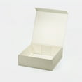 thumbnail image 4 of Geoto 6.9"×6.9"×2.36" A6 Square Size Luxury Rigid Foldable Magnetic Closure Collapsible Gift Packaging Boxes(Ivory with Ribbon), 4 of 6